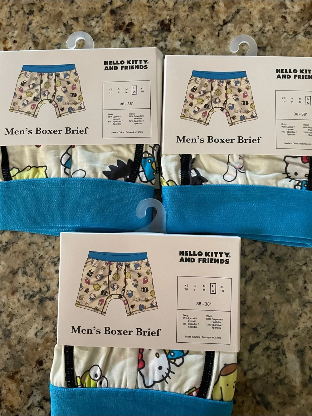 Bioworld Hello Kitty and Friends Boxer Briefs - Cream with Blue Waistband
